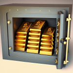 A safe full of gold bullion