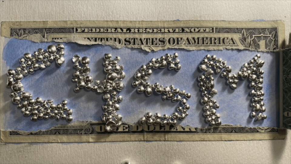 Silver balls spelling out C4SAM